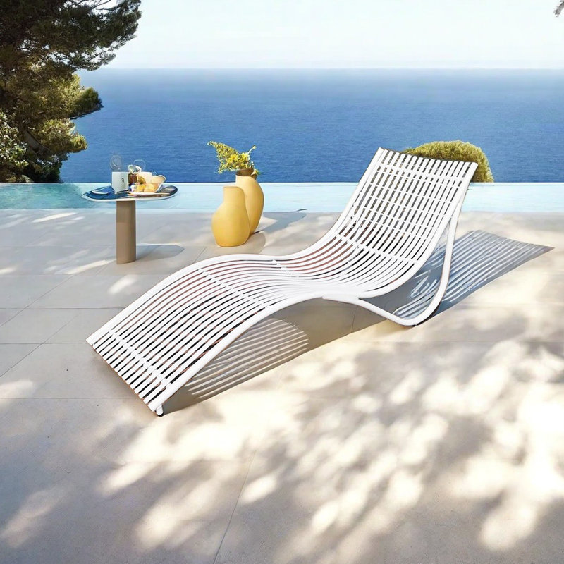 Elegant Home Furnishings.s Outdoor Waterproof Ergonomic Lounge Chair Outdoor Aluminium Alloy Chaise Lounge Wayfair